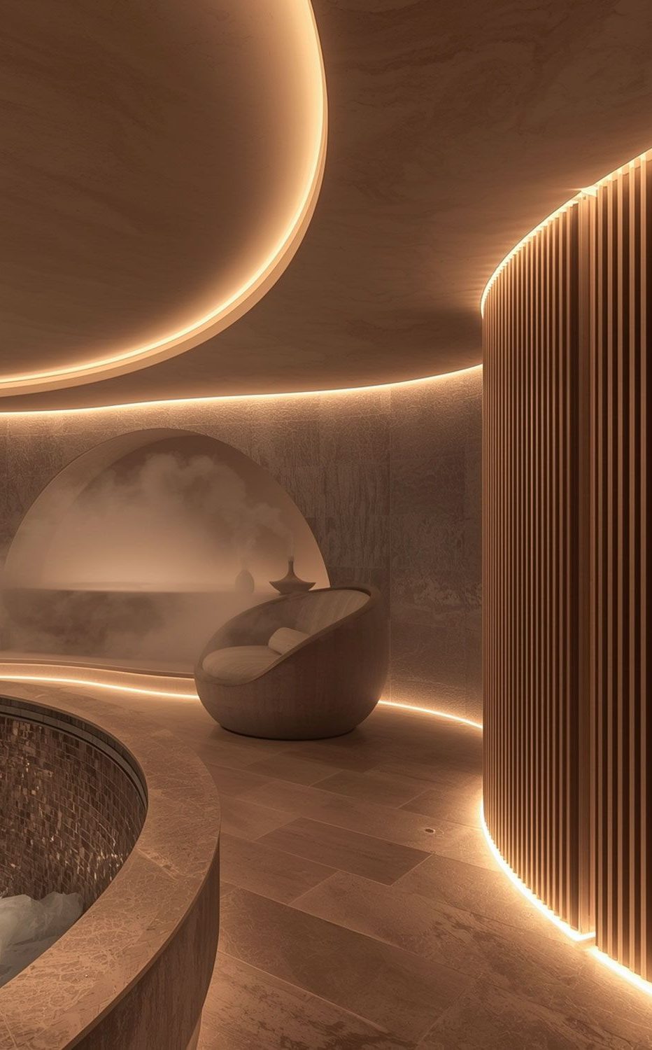 Moderne Wellness-Oase mit sanften Lichtern -Neon Flex Strip von 1A-Ledshop