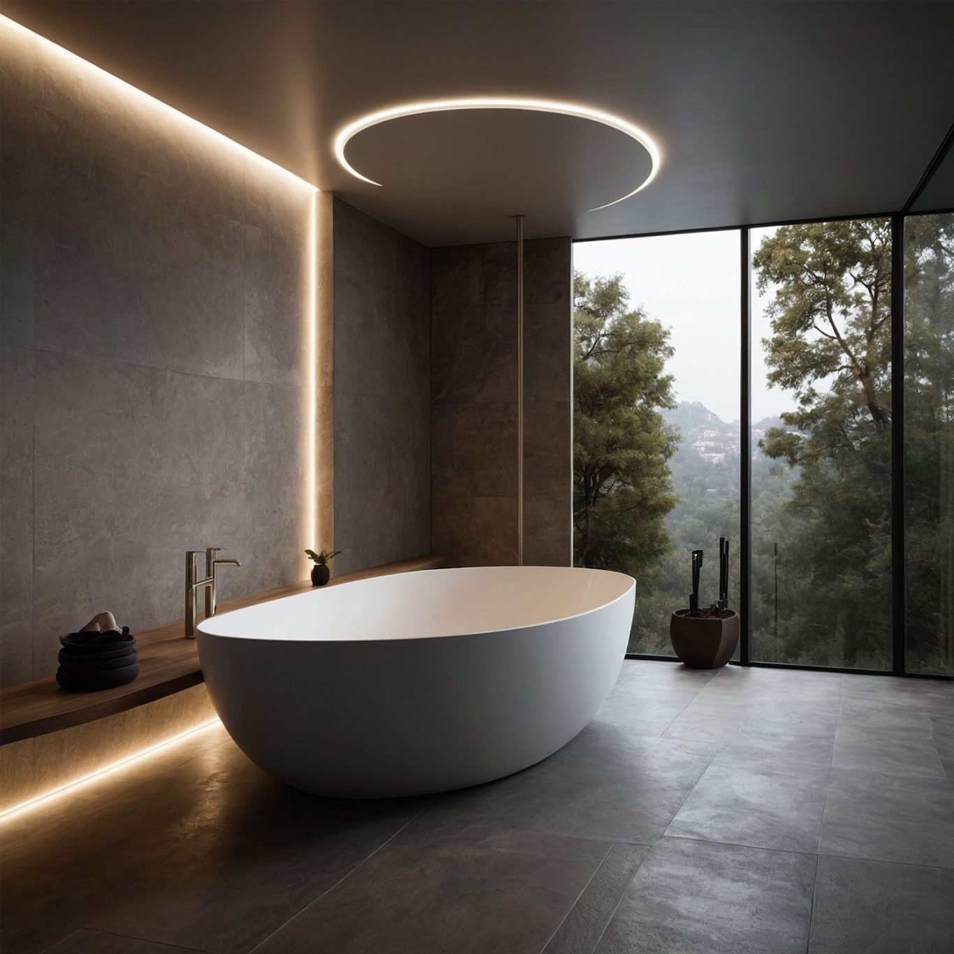 Moderne Badezimmergestaltung mit Neon Flex Strip